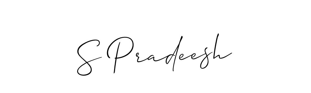 How to make S Pradeesh signature? Allison_Script is a professional autograph style. Create handwritten signature for S Pradeesh name. S Pradeesh signature style 2 images and pictures png