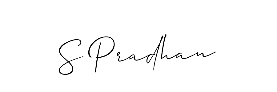 if you are searching for the best signature style for your name S Pradhan. so please give up your signature search. here we have designed multiple signature styles  using Allison_Script. S Pradhan signature style 2 images and pictures png