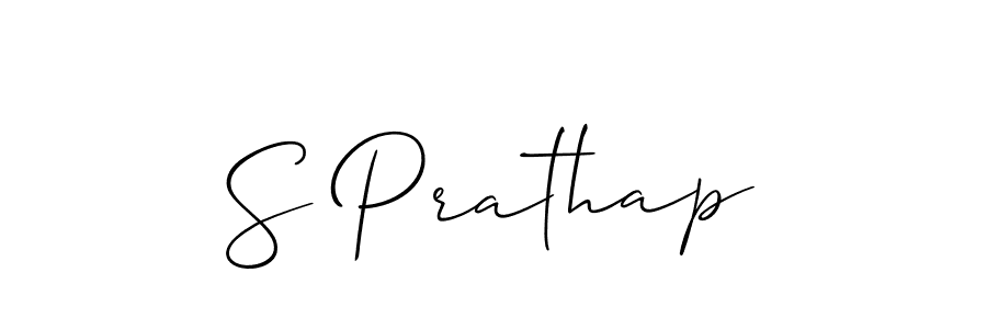 Design your own signature with our free online signature maker. With this signature software, you can create a handwritten (Allison_Script) signature for name S Prathap. S Prathap signature style 2 images and pictures png