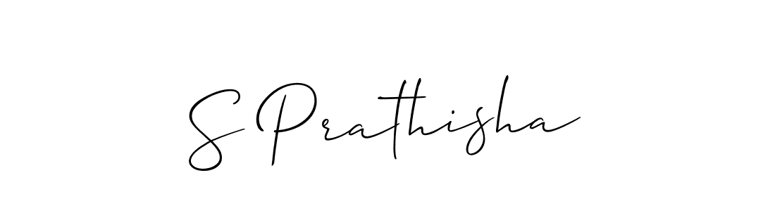 You should practise on your own different ways (Allison_Script) to write your name (S Prathisha) in signature. don't let someone else do it for you. S Prathisha signature style 2 images and pictures png