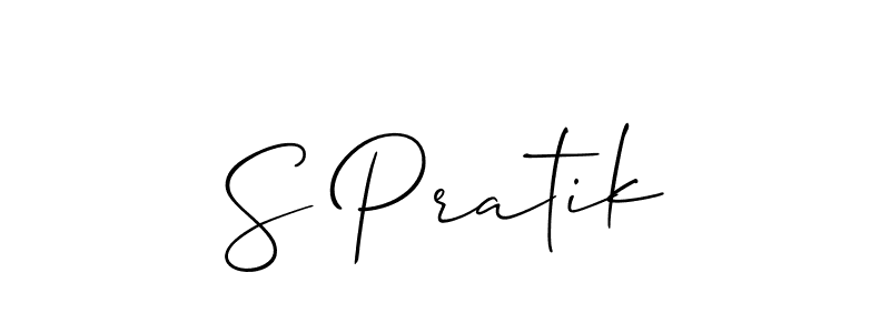 How to make S Pratik signature? Allison_Script is a professional autograph style. Create handwritten signature for S Pratik name. S Pratik signature style 2 images and pictures png