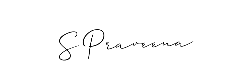 if you are searching for the best signature style for your name S Praveena. so please give up your signature search. here we have designed multiple signature styles  using Allison_Script. S Praveena signature style 2 images and pictures png