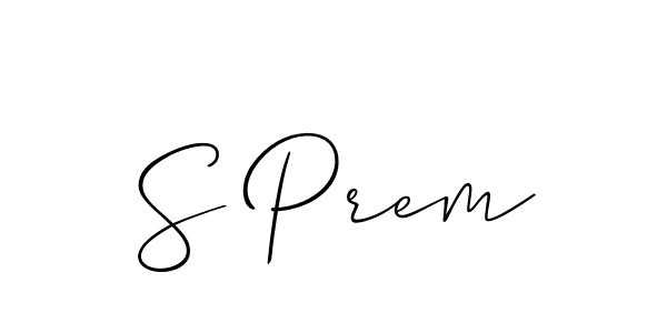Use a signature maker to create a handwritten signature online. With this signature software, you can design (Allison_Script) your own signature for name S Prem. S Prem signature style 2 images and pictures png