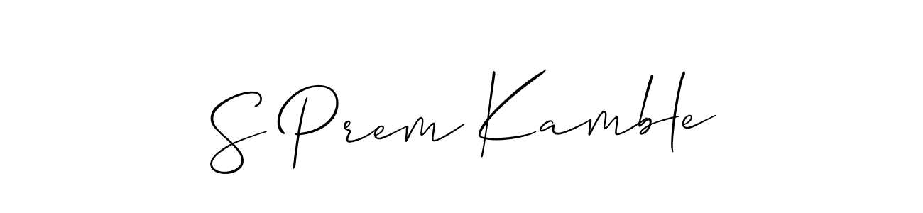 This is the best signature style for the S Prem Kamble name. Also you like these signature font (Allison_Script). Mix name signature. S Prem Kamble signature style 2 images and pictures png