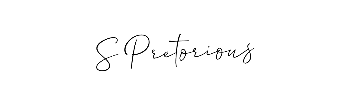 S Pretorious stylish signature style. Best Handwritten Sign (Allison_Script) for my name. Handwritten Signature Collection Ideas for my name S Pretorious. S Pretorious signature style 2 images and pictures png