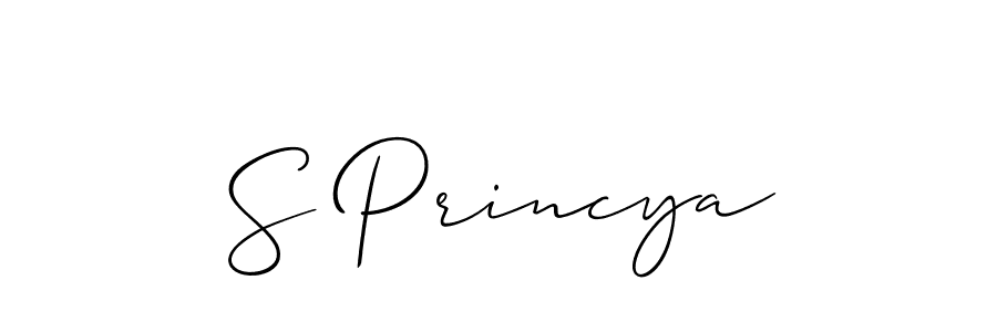 Allison_Script is a professional signature style that is perfect for those who want to add a touch of class to their signature. It is also a great choice for those who want to make their signature more unique. Get S Princya name to fancy signature for free. S Princya signature style 2 images and pictures png