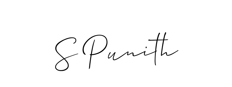 S Punith stylish signature style. Best Handwritten Sign (Allison_Script) for my name. Handwritten Signature Collection Ideas for my name S Punith. S Punith signature style 2 images and pictures png