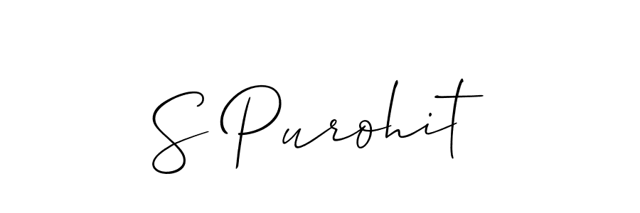 Create a beautiful signature design for name S Purohit. With this signature (Allison_Script) fonts, you can make a handwritten signature for free. S Purohit signature style 2 images and pictures png