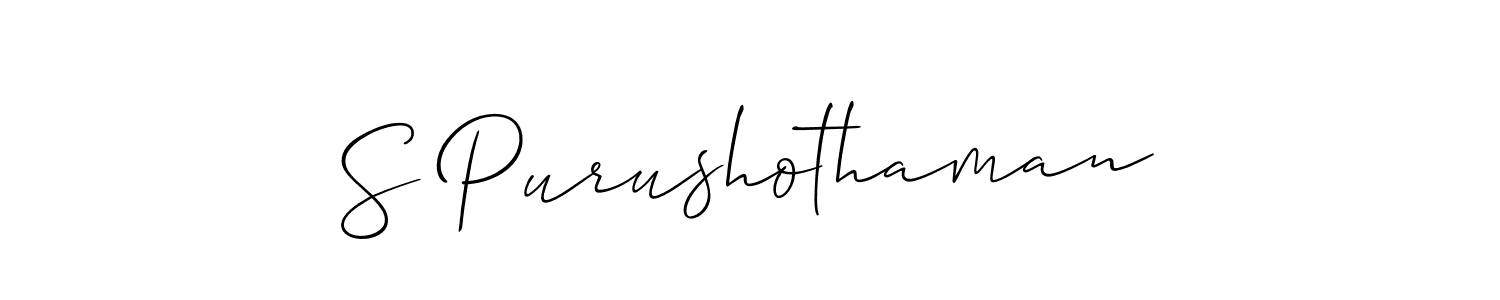 Design your own signature with our free online signature maker. With this signature software, you can create a handwritten (Allison_Script) signature for name S Purushothaman. S Purushothaman signature style 2 images and pictures png