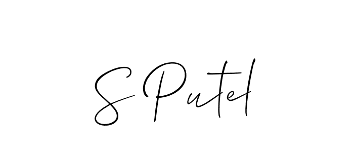 How to make S Putel name signature. Use Allison_Script style for creating short signs online. This is the latest handwritten sign. S Putel signature style 2 images and pictures png