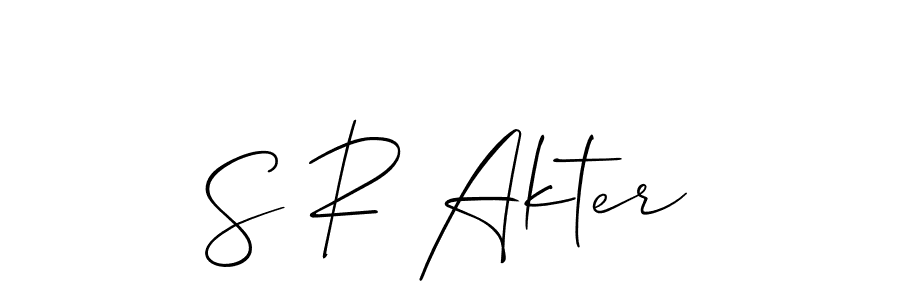 if you are searching for the best signature style for your name S R Akter. so please give up your signature search. here we have designed multiple signature styles  using Allison_Script. S R Akter signature style 2 images and pictures png