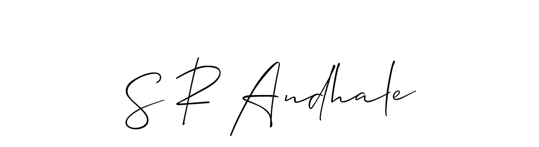 Also You can easily find your signature by using the search form. We will create S R Andhale name handwritten signature images for you free of cost using Allison_Script sign style. S R Andhale signature style 2 images and pictures png