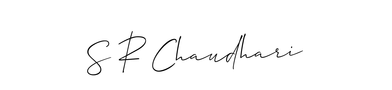 The best way (Allison_Script) to make a short signature is to pick only two or three words in your name. The name S R Chaudhari include a total of six letters. For converting this name. S R Chaudhari signature style 2 images and pictures png
