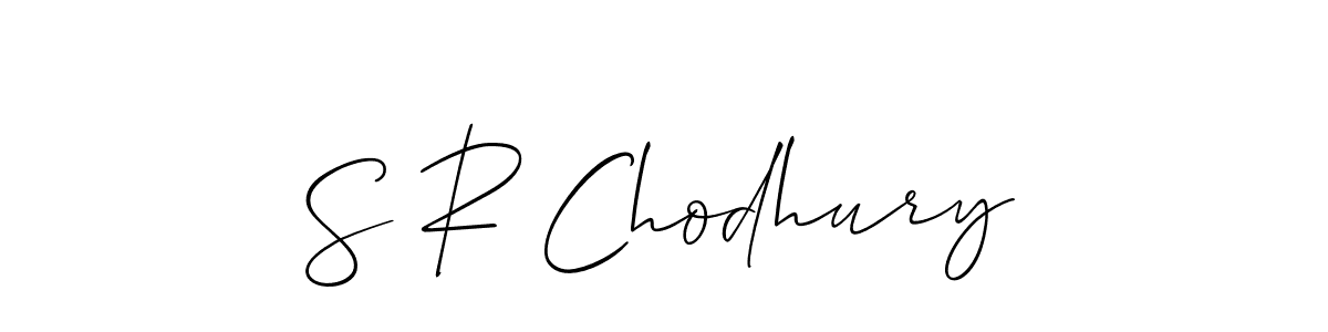 Use a signature maker to create a handwritten signature online. With this signature software, you can design (Allison_Script) your own signature for name S R Chodhury. S R Chodhury signature style 2 images and pictures png