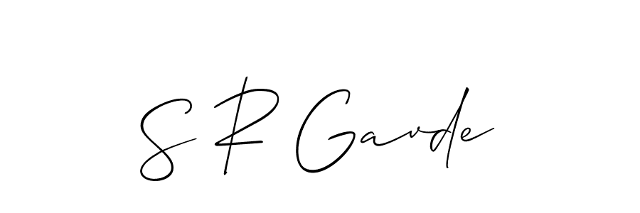 if you are searching for the best signature style for your name S R Gavde. so please give up your signature search. here we have designed multiple signature styles  using Allison_Script. S R Gavde signature style 2 images and pictures png