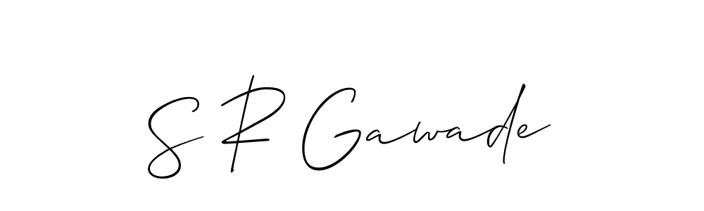 Allison_Script is a professional signature style that is perfect for those who want to add a touch of class to their signature. It is also a great choice for those who want to make their signature more unique. Get S R Gawade name to fancy signature for free. S R Gawade signature style 2 images and pictures png