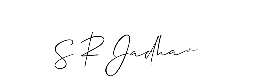 Also You can easily find your signature by using the search form. We will create S R Jadhav name handwritten signature images for you free of cost using Allison_Script sign style. S R Jadhav signature style 2 images and pictures png