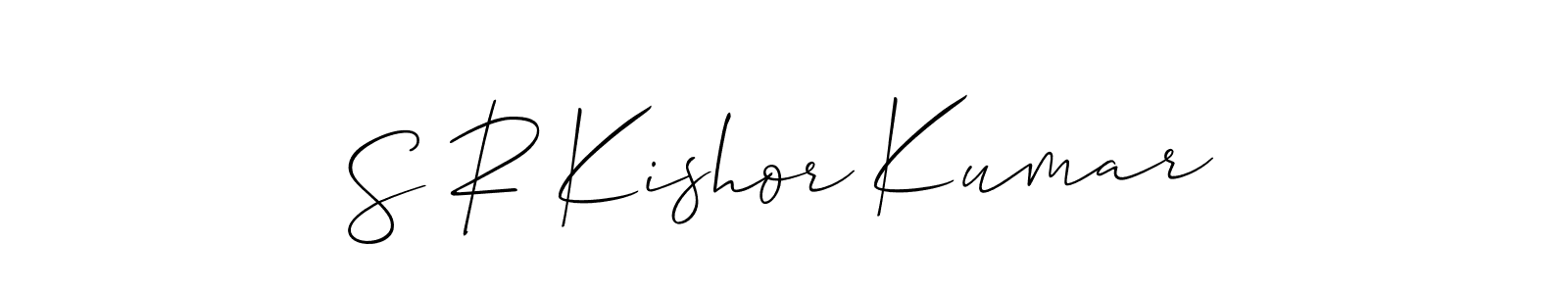 This is the best signature style for the S R Kishor Kumar name. Also you like these signature font (Allison_Script). Mix name signature. S R Kishor Kumar signature style 2 images and pictures png