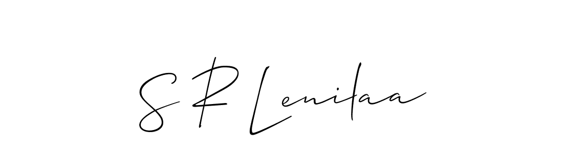 How to make S R Lenilaa name signature. Use Allison_Script style for creating short signs online. This is the latest handwritten sign. S R Lenilaa signature style 2 images and pictures png
