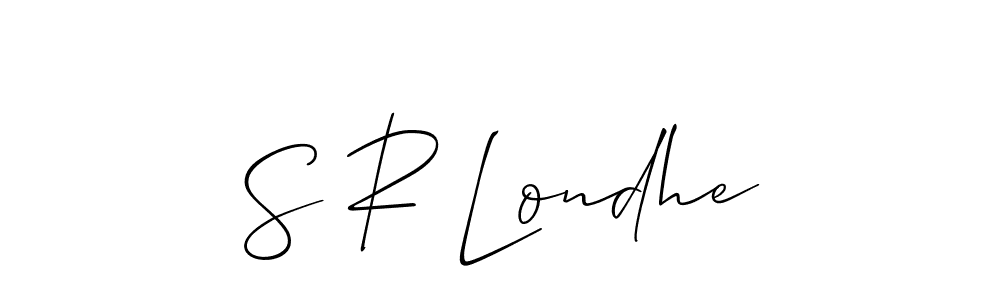 Make a short S R Londhe signature style. Manage your documents anywhere anytime using Allison_Script. Create and add eSignatures, submit forms, share and send files easily. S R Londhe signature style 2 images and pictures png