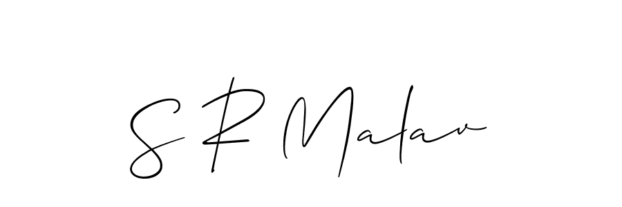 Use a signature maker to create a handwritten signature online. With this signature software, you can design (Allison_Script) your own signature for name S R Malav. S R Malav signature style 2 images and pictures png