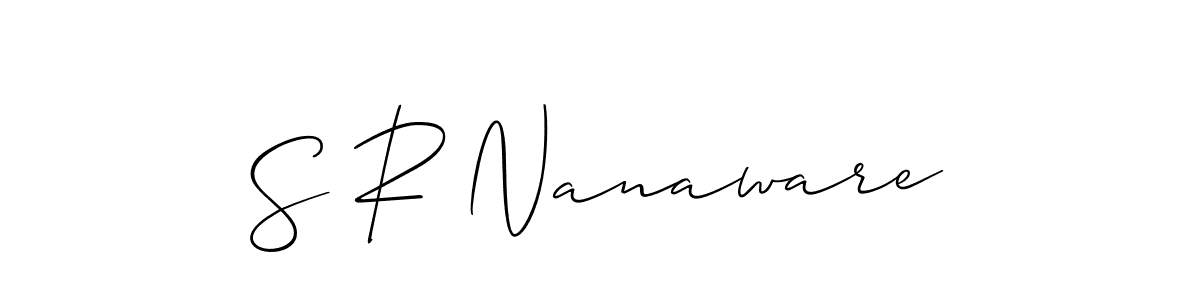 S R Nanaware stylish signature style. Best Handwritten Sign (Allison_Script) for my name. Handwritten Signature Collection Ideas for my name S R Nanaware. S R Nanaware signature style 2 images and pictures png