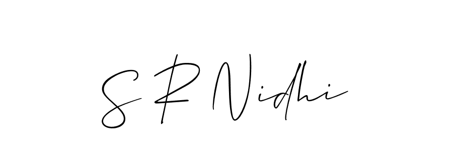 Make a beautiful signature design for name S R Nidhi. Use this online signature maker to create a handwritten signature for free. S R Nidhi signature style 2 images and pictures png