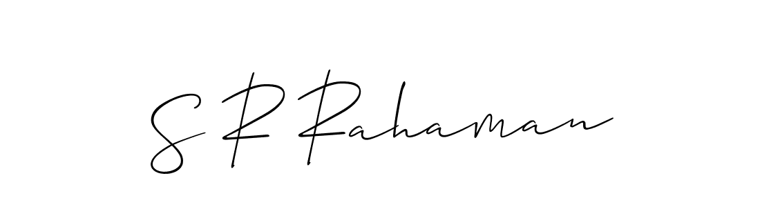 Design your own signature with our free online signature maker. With this signature software, you can create a handwritten (Allison_Script) signature for name S R Rahaman. S R Rahaman signature style 2 images and pictures png