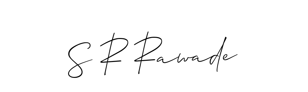 How to make S R Rawade name signature. Use Allison_Script style for creating short signs online. This is the latest handwritten sign. S R Rawade signature style 2 images and pictures png