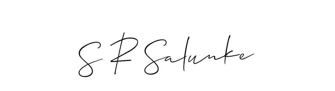 Also we have S R Salunke name is the best signature style. Create professional handwritten signature collection using Allison_Script autograph style. S R Salunke signature style 2 images and pictures png