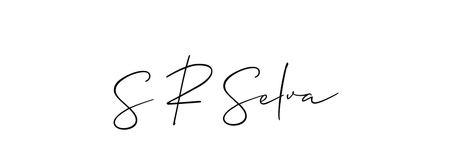 How to make S R Selva name signature. Use Allison_Script style for creating short signs online. This is the latest handwritten sign. S R Selva signature style 2 images and pictures png