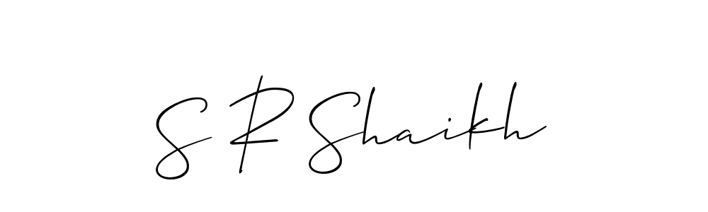 How to make S R Shaikh name signature. Use Allison_Script style for creating short signs online. This is the latest handwritten sign. S R Shaikh signature style 2 images and pictures png