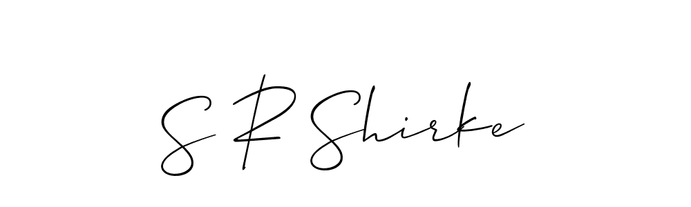 How to make S R Shirke name signature. Use Allison_Script style for creating short signs online. This is the latest handwritten sign. S R Shirke signature style 2 images and pictures png