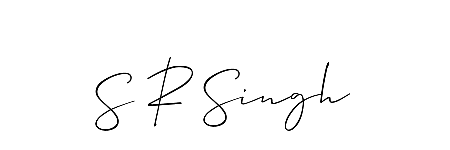 The best way (Allison_Script) to make a short signature is to pick only two or three words in your name. The name S R Singh include a total of six letters. For converting this name. S R Singh signature style 2 images and pictures png