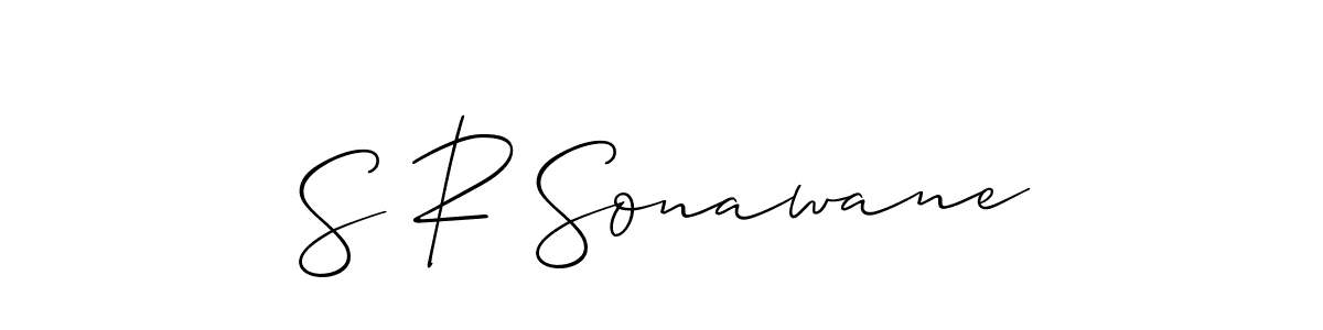 Allison_Script is a professional signature style that is perfect for those who want to add a touch of class to their signature. It is also a great choice for those who want to make their signature more unique. Get S R Sonawane name to fancy signature for free. S R Sonawane signature style 2 images and pictures png