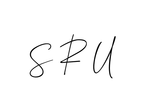 Design your own signature with our free online signature maker. With this signature software, you can create a handwritten (Allison_Script) signature for name S R U. S R U signature style 2 images and pictures png