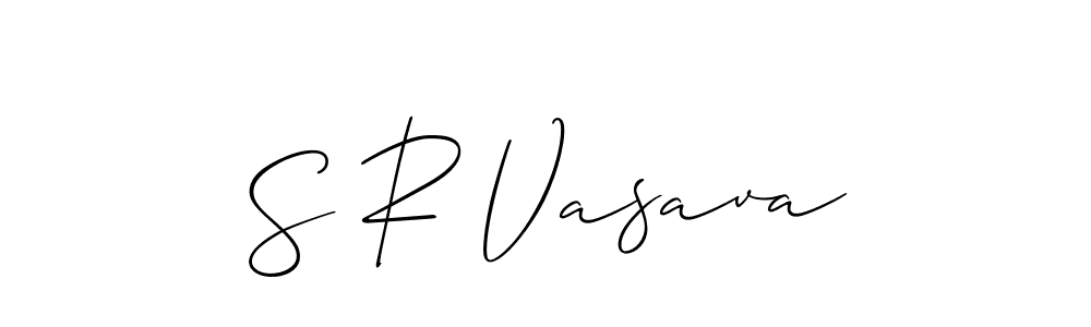 How to make S R Vasava signature? Allison_Script is a professional autograph style. Create handwritten signature for S R Vasava name. S R Vasava signature style 2 images and pictures png