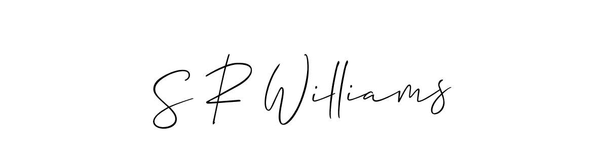 if you are searching for the best signature style for your name S R Williams. so please give up your signature search. here we have designed multiple signature styles  using Allison_Script. S R Williams signature style 2 images and pictures png
