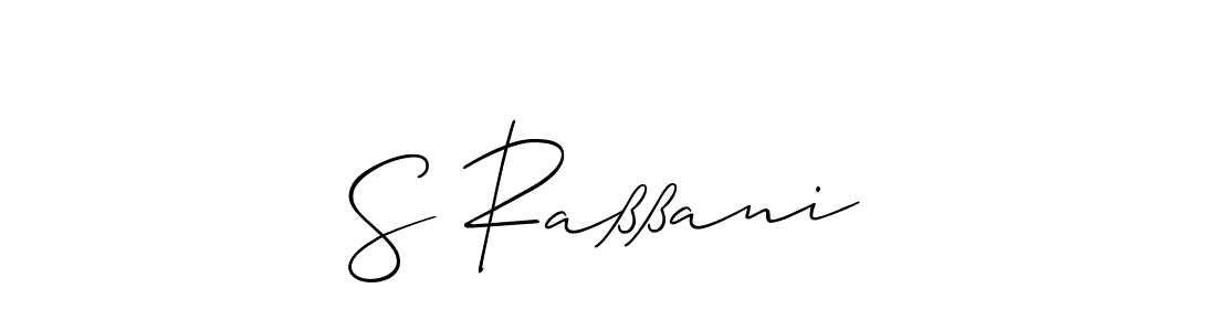 Design your own signature with our free online signature maker. With this signature software, you can create a handwritten (Allison_Script) signature for name S Raßßani. S Raßßani signature style 2 images and pictures png