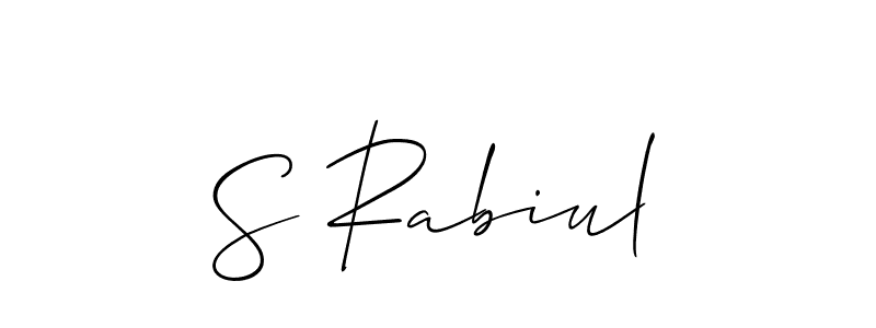 How to make S Rabiul signature? Allison_Script is a professional autograph style. Create handwritten signature for S Rabiul name. S Rabiul signature style 2 images and pictures png