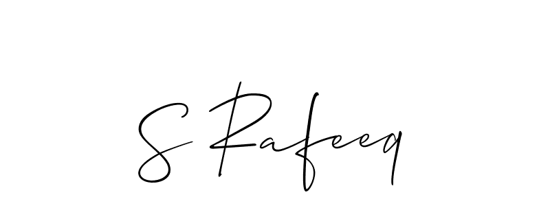 Design your own signature with our free online signature maker. With this signature software, you can create a handwritten (Allison_Script) signature for name S Rafeeq. S Rafeeq signature style 2 images and pictures png