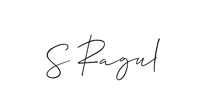 Create a beautiful signature design for name S Ragul. With this signature (Allison_Script) fonts, you can make a handwritten signature for free. S Ragul signature style 2 images and pictures png