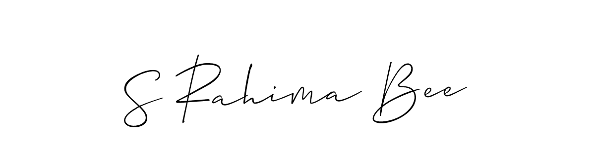 if you are searching for the best signature style for your name S Rahima Bee. so please give up your signature search. here we have designed multiple signature styles  using Allison_Script. S Rahima Bee signature style 2 images and pictures png