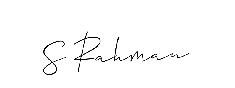 How to make S Rahman signature? Allison_Script is a professional autograph style. Create handwritten signature for S Rahman name. S Rahman signature style 2 images and pictures png
