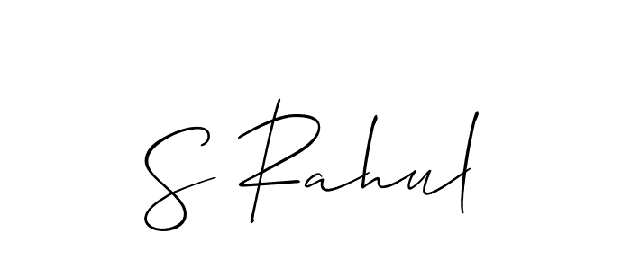 The best way (Allison_Script) to make a short signature is to pick only two or three words in your name. The name S Rahul include a total of six letters. For converting this name. S Rahul signature style 2 images and pictures png