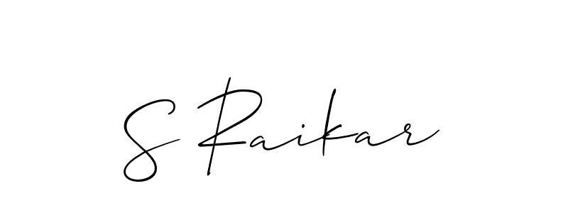 S Raikar stylish signature style. Best Handwritten Sign (Allison_Script) for my name. Handwritten Signature Collection Ideas for my name S Raikar. S Raikar signature style 2 images and pictures png