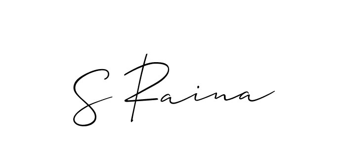 S Raina stylish signature style. Best Handwritten Sign (Allison_Script) for my name. Handwritten Signature Collection Ideas for my name S Raina. S Raina signature style 2 images and pictures png