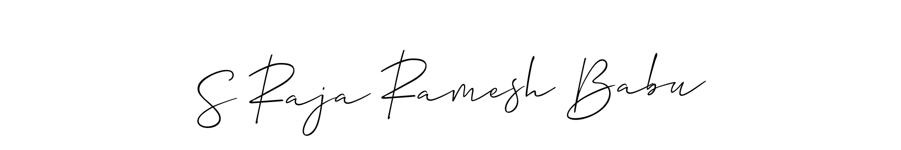 How to make S Raja Ramesh Babu name signature. Use Allison_Script style for creating short signs online. This is the latest handwritten sign. S Raja Ramesh Babu signature style 2 images and pictures png