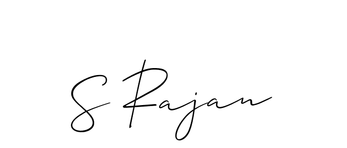 Also You can easily find your signature by using the search form. We will create S Rajan name handwritten signature images for you free of cost using Allison_Script sign style. S Rajan signature style 2 images and pictures png