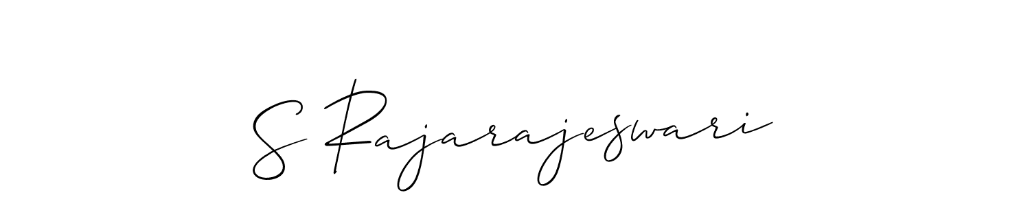 Make a beautiful signature design for name S Rajarajeswari. With this signature (Allison_Script) style, you can create a handwritten signature for free. S Rajarajeswari signature style 2 images and pictures png